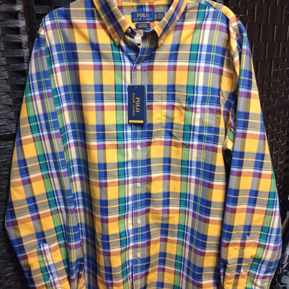 Ralph Lauren Casual Button Down Shirt in Yellow and Blue